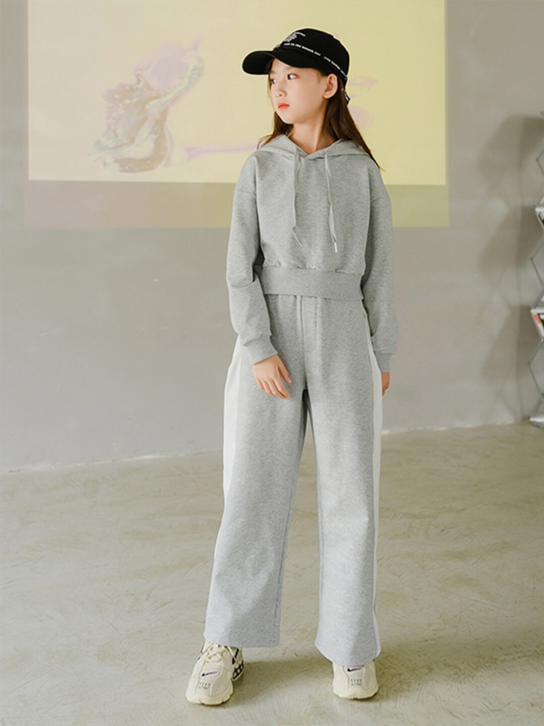 

StyleCast Girls Grey Hooded T Shirt With Trousers