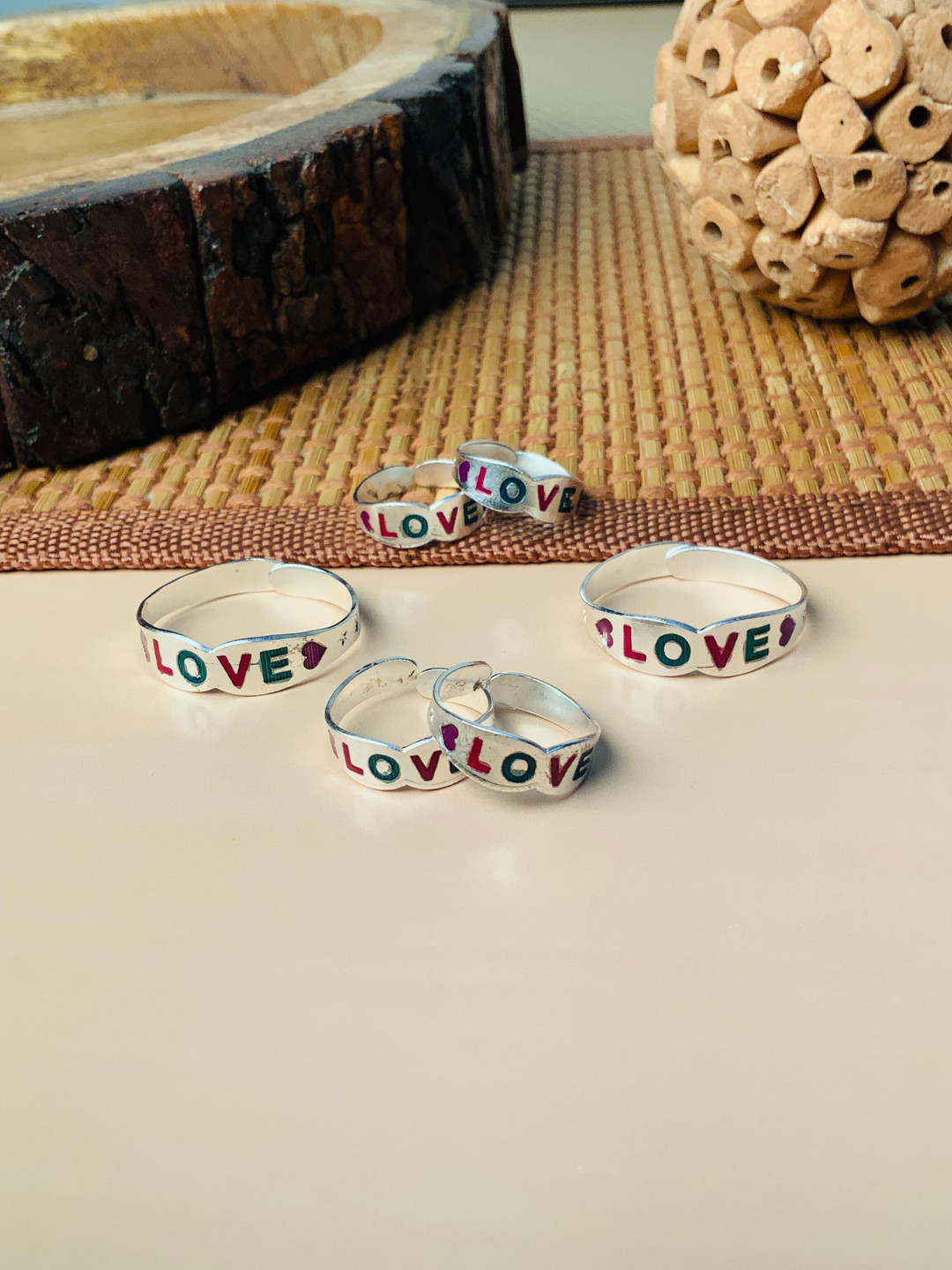 

ABDESIGNS Set of 3 Silver Plated Oxidised Toe Rings