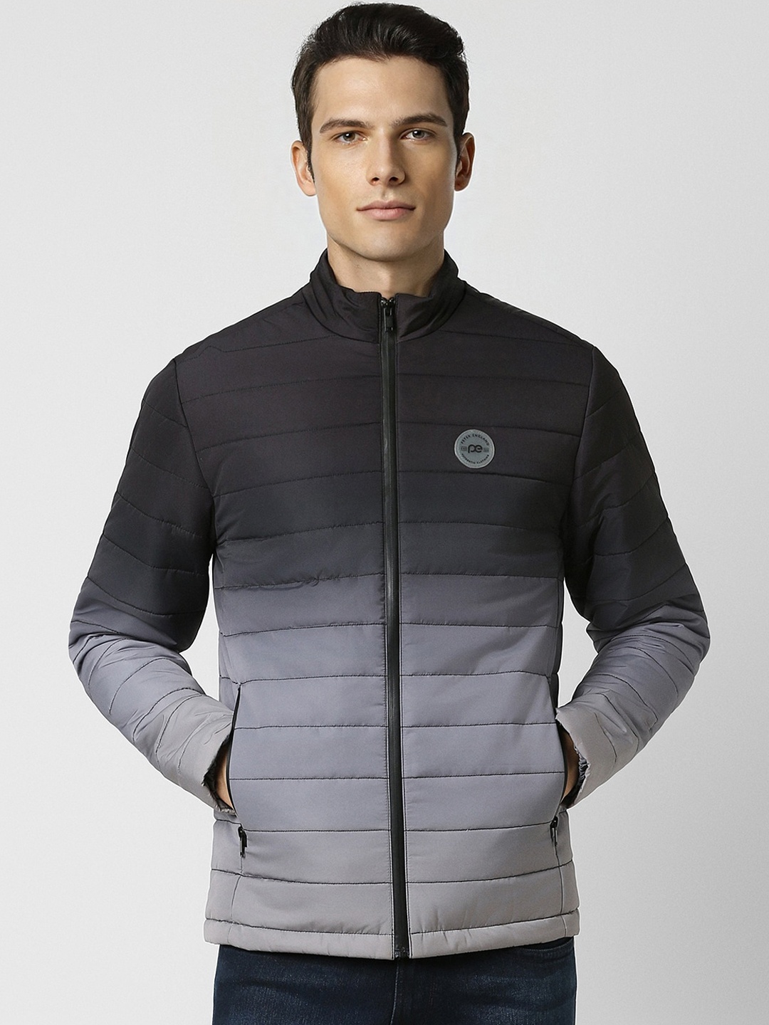 

Peter England Casuals Colourblocked Padded Jacket, Grey
