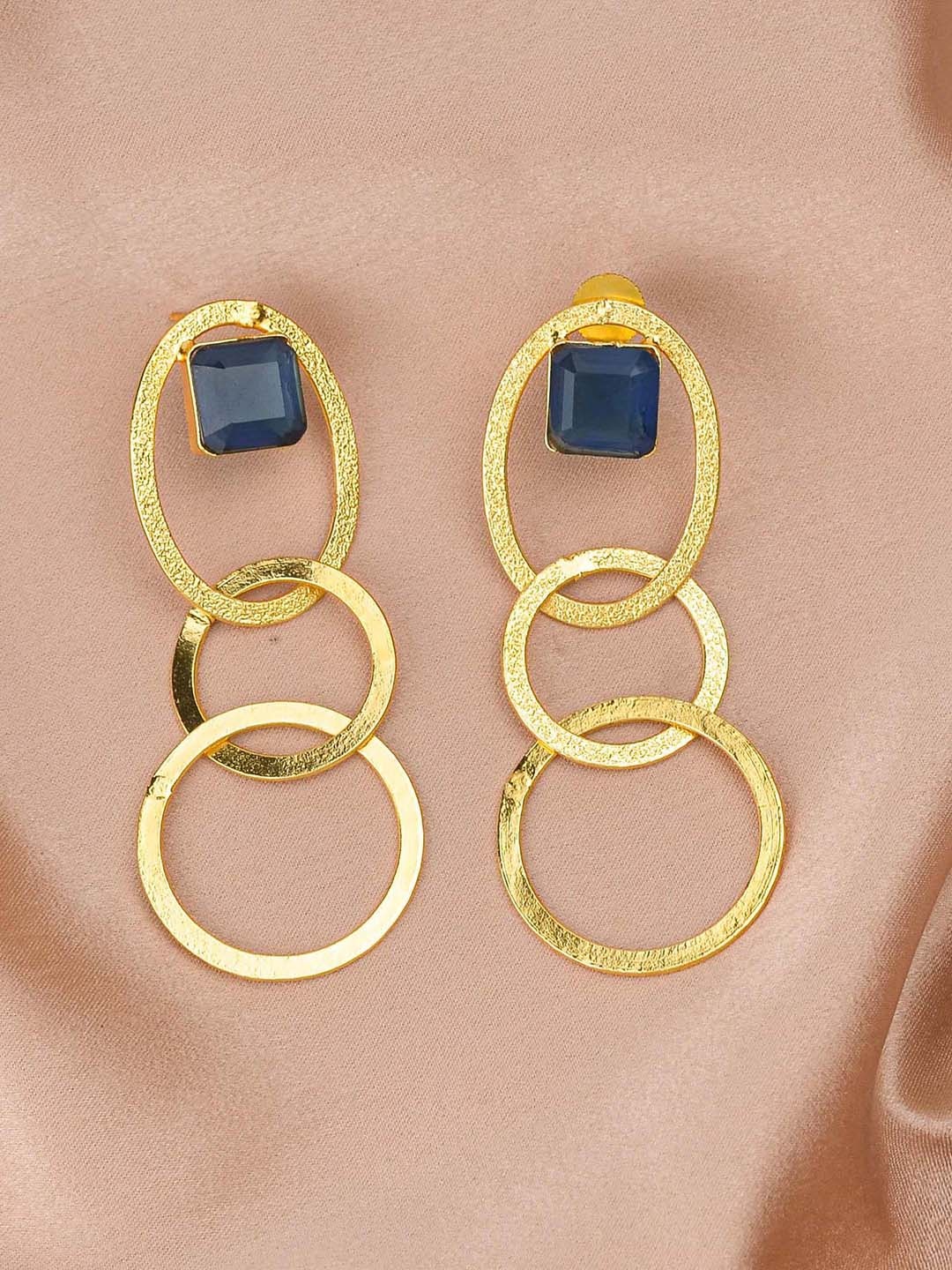 

ZURII Brass-Plated Circular Drop Earrings, Gold