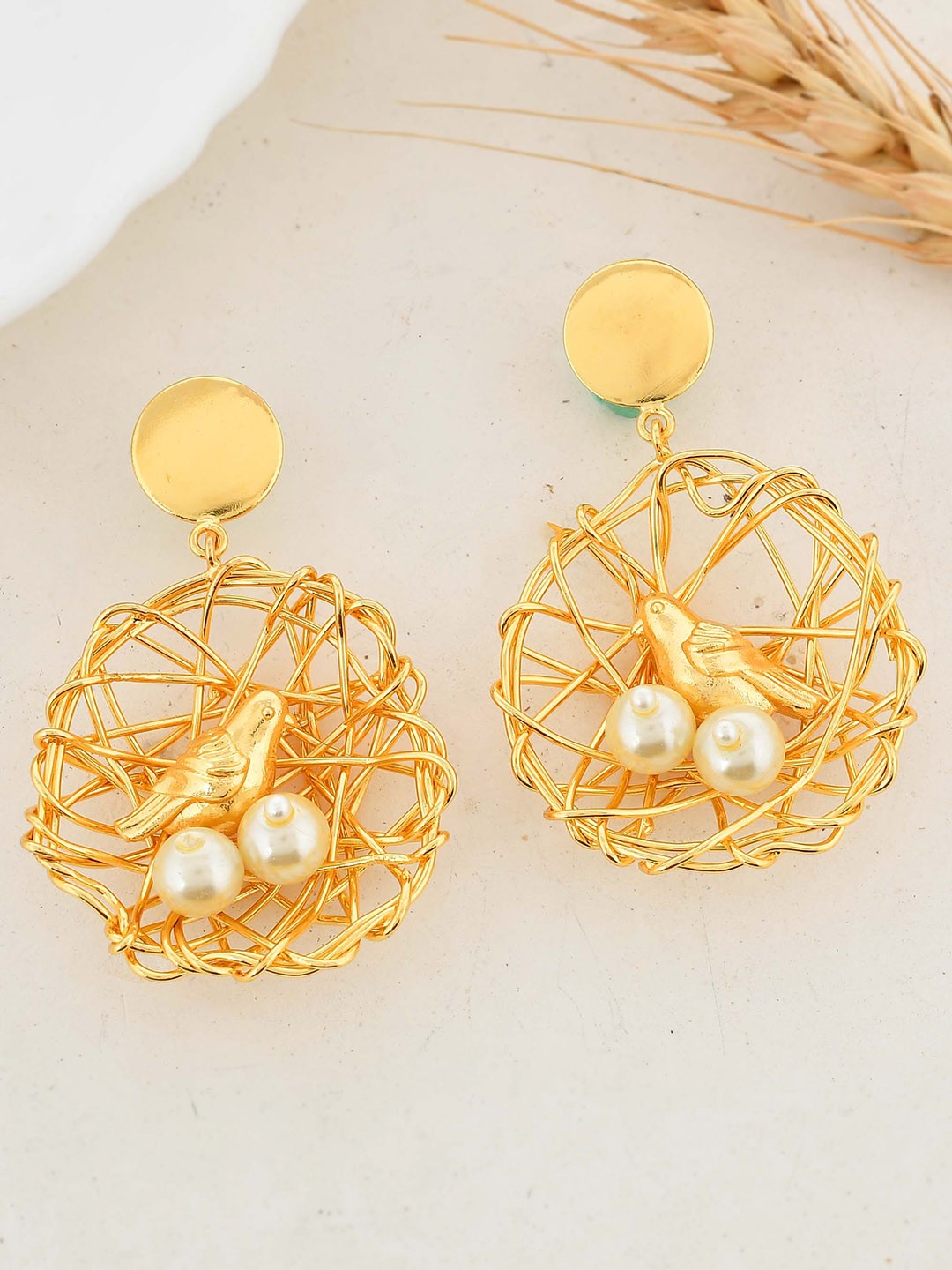 

ZURII Brass Plated Drop Earrings, Gold