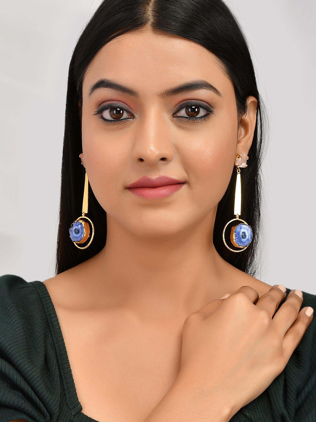 

ZURII Brass Plated Drop Earrings, Gold