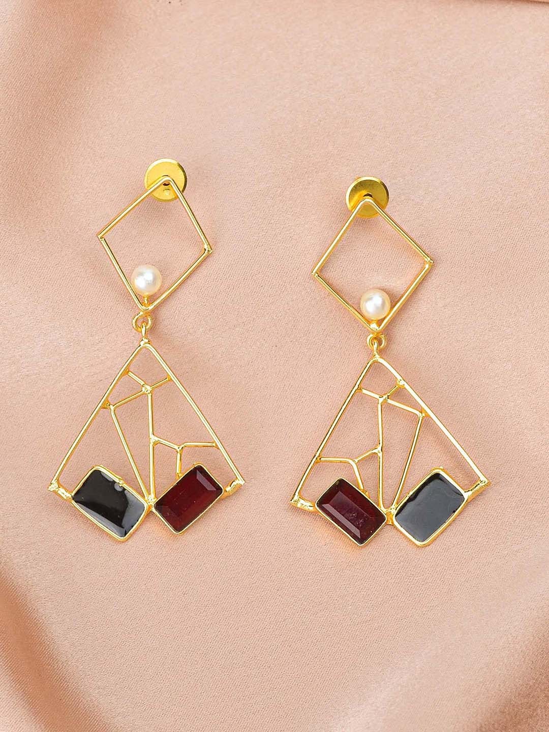 

ZURII Brass Plated Drop Earrings, Gold