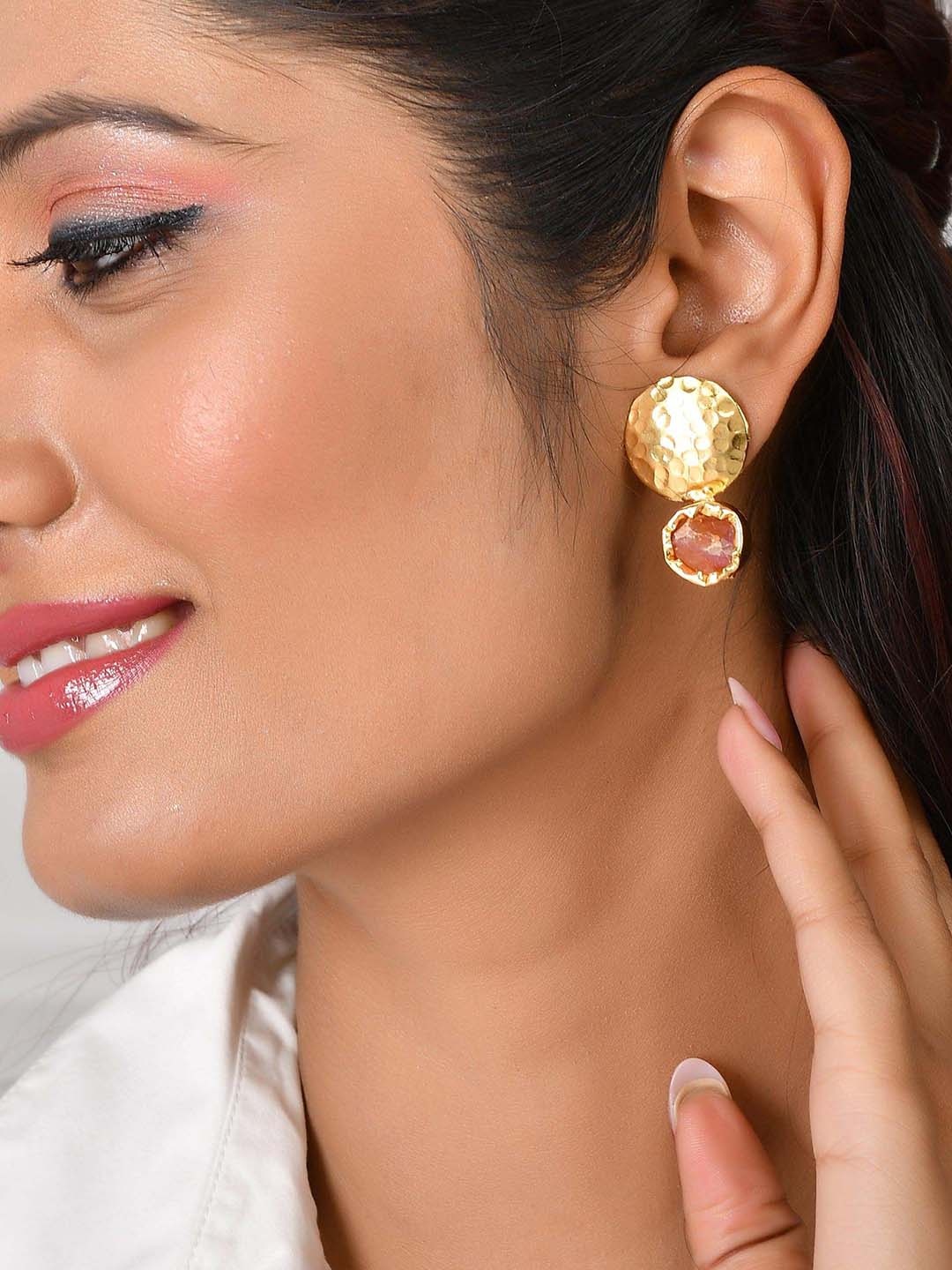 

ZURII Brass Plated Drop Earrings, Gold