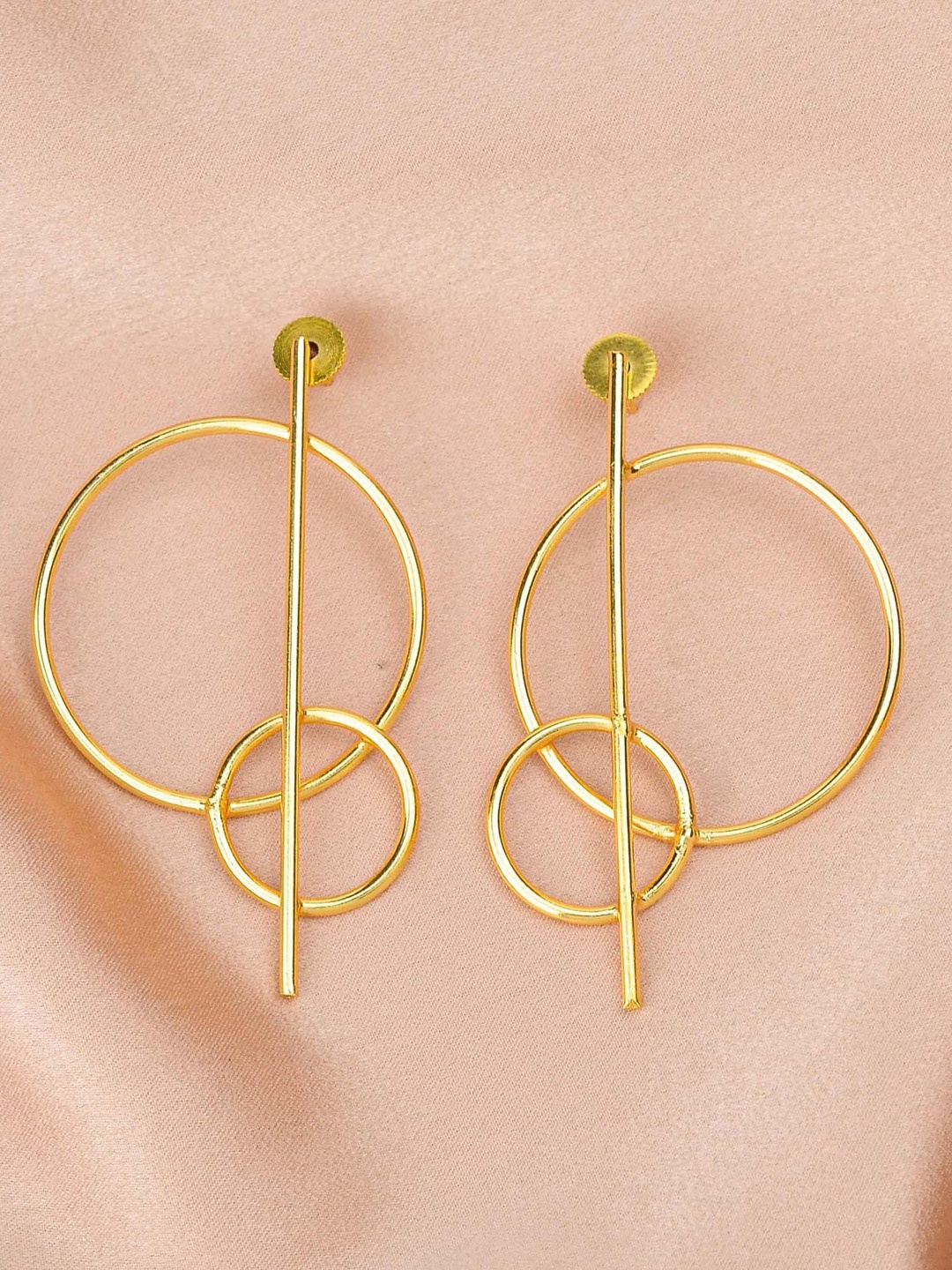 

ZURII Brass-Plated Circular Drop Earrings, Gold