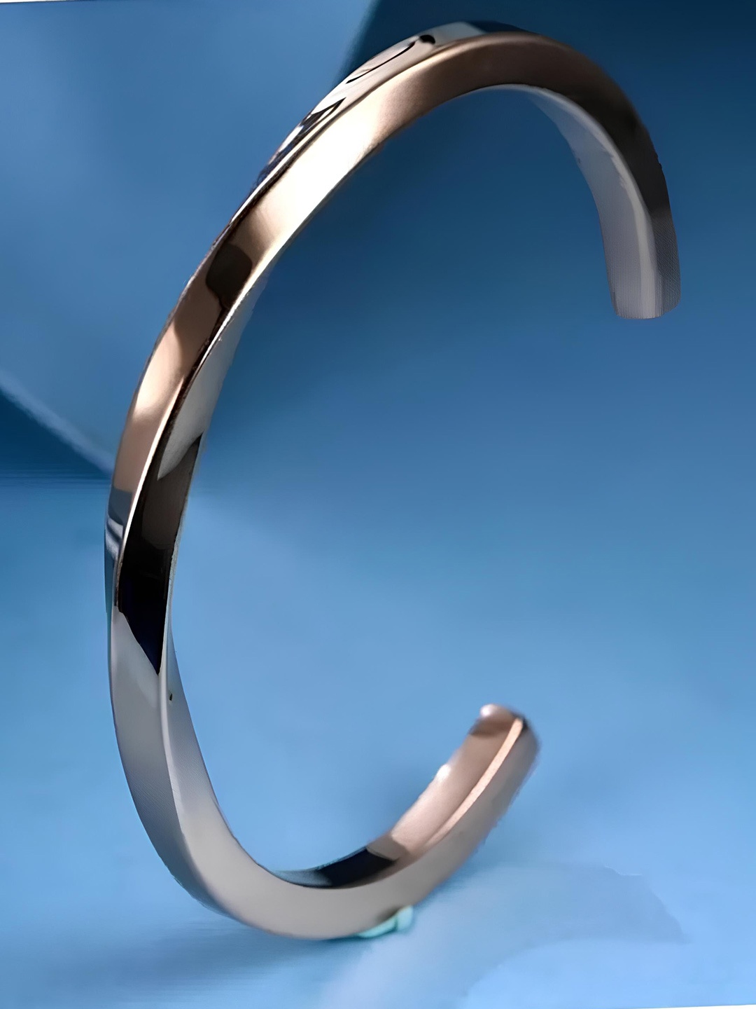 

KARISHMA KREATIONS Unisex Stainless Steel Silver Plated Twisted Kada Bracelet