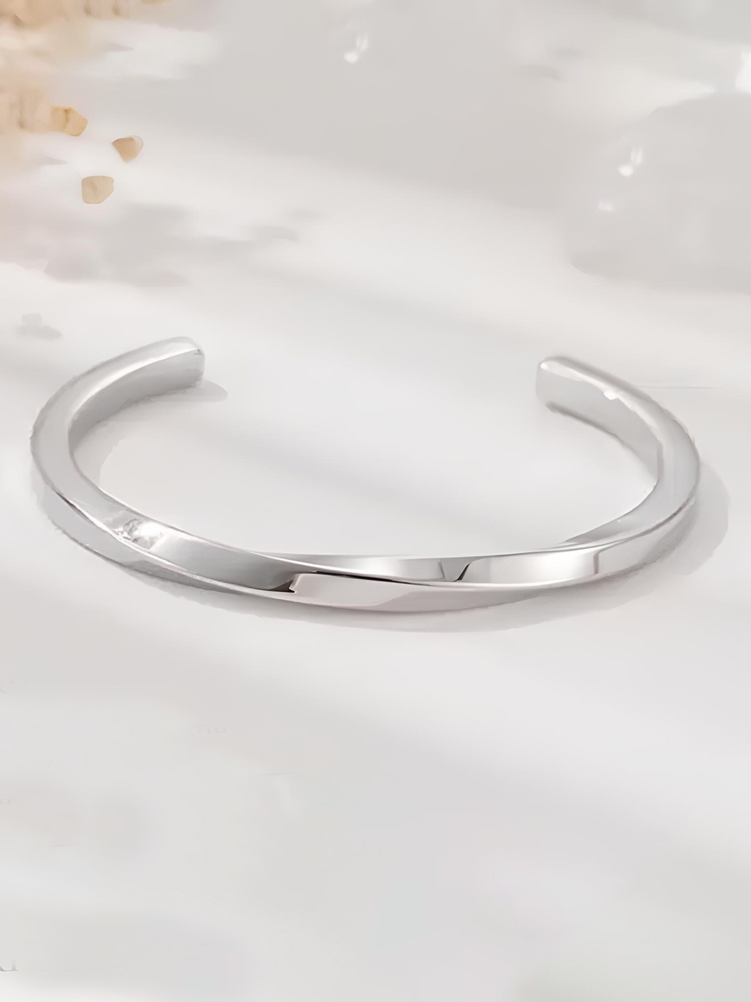 

KARISHMA KREATIONS Unisex Silver-Plated Stainless Steel Kada Bracelet