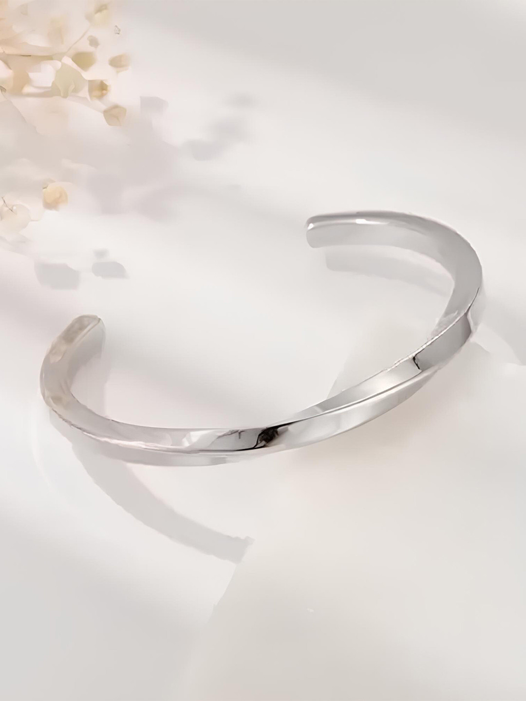 

KARISHMA KREATIONS Unisex Silver-Plated Stainless Steel Kada Bracelet