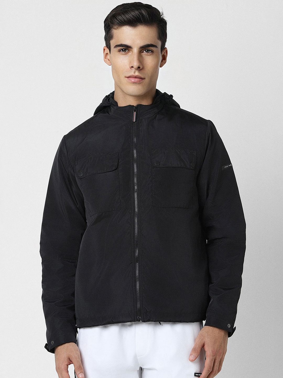 

Van Heusen Flex Hooded Tailored Jacket, Black