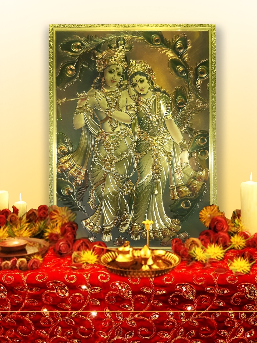 

Hawai 24k Gold Plated Radha Krishna Wall Art