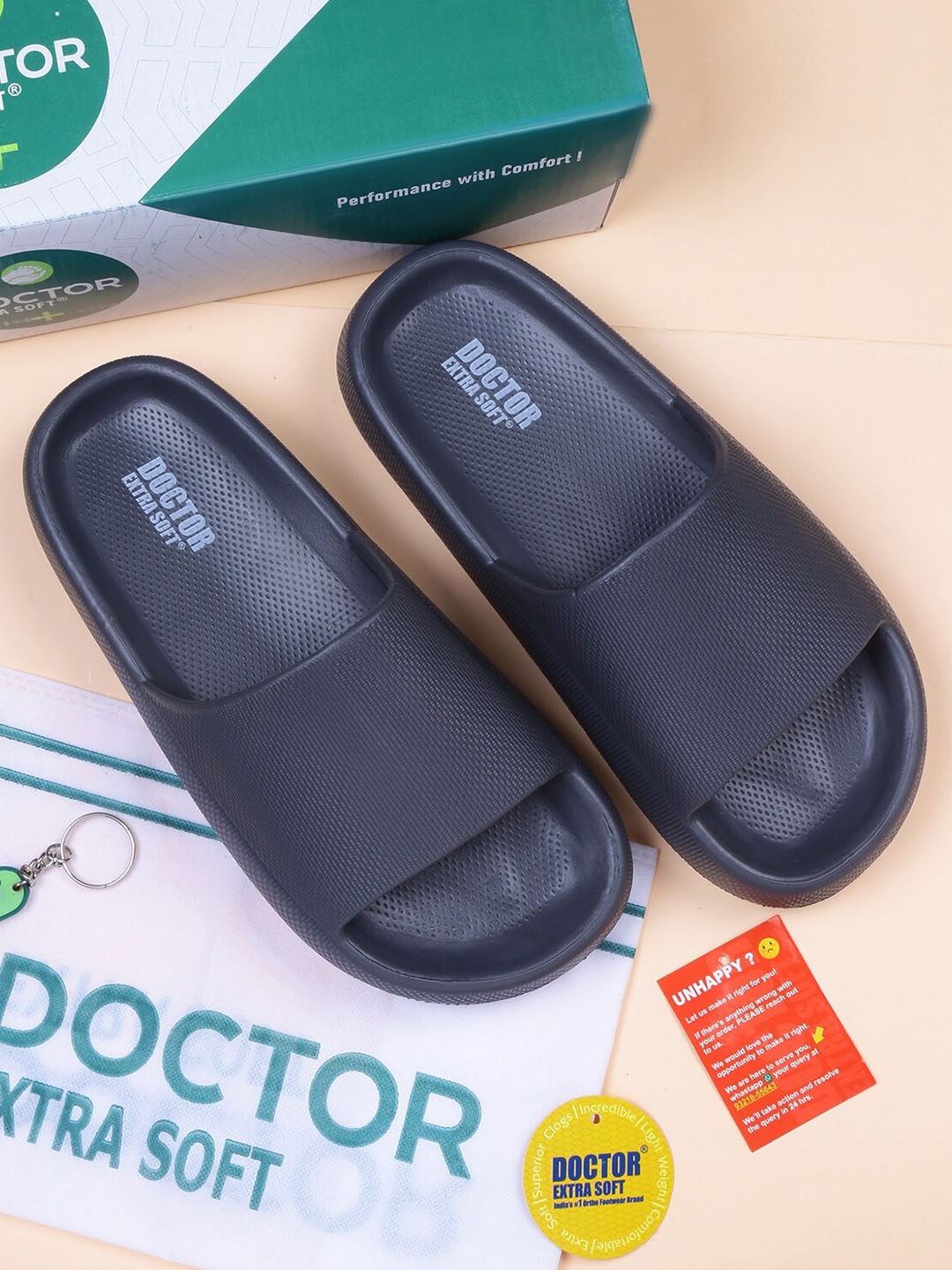 

DOCTOR EXTRA SOFT Men Ultra Soft Lightweight Rubber Sliders, Grey