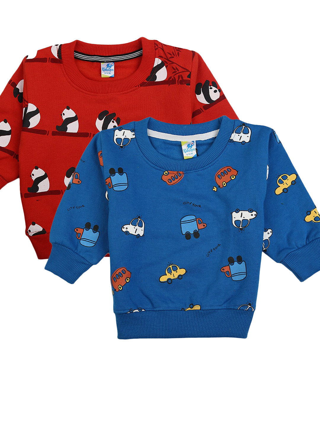 

V-Mart Kids Pack of 2 Conversational Printed Pullover Cotton Sweatshirt, Blue