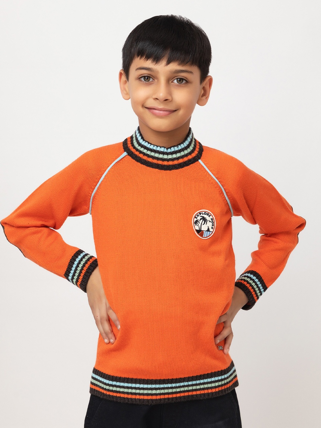 

Purple United Kids Boys High Neck Acrylic Pullover Sweater, Rust