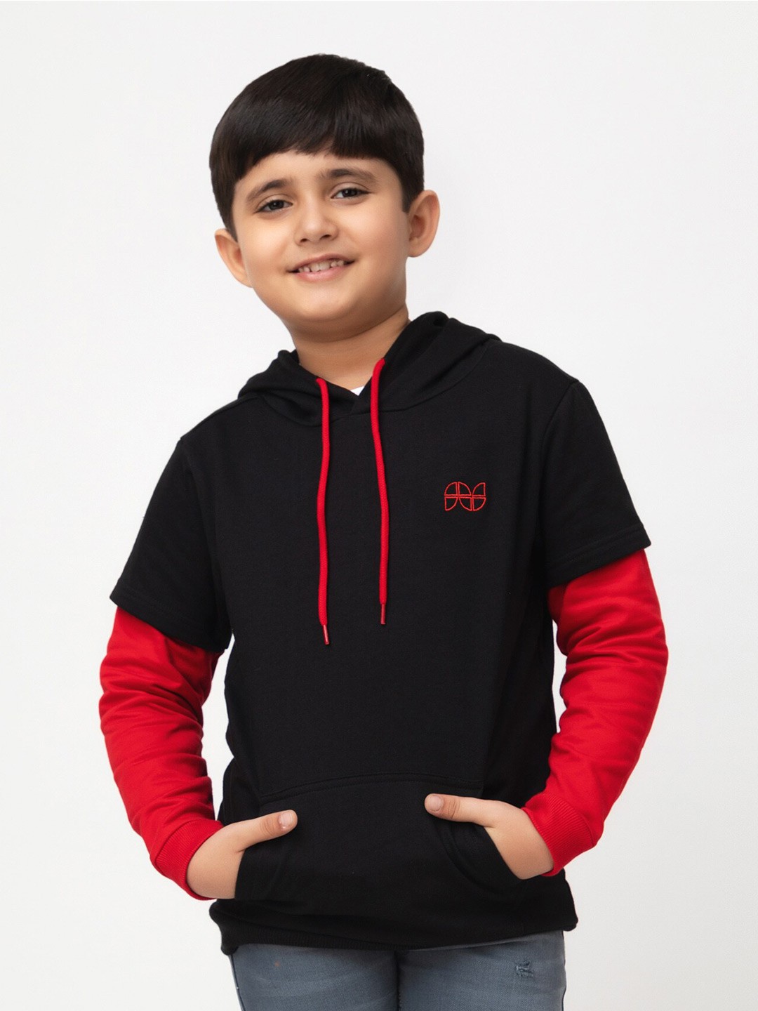 

Purple United Kids Boys Hooded Fleece Sweatshirt, Black