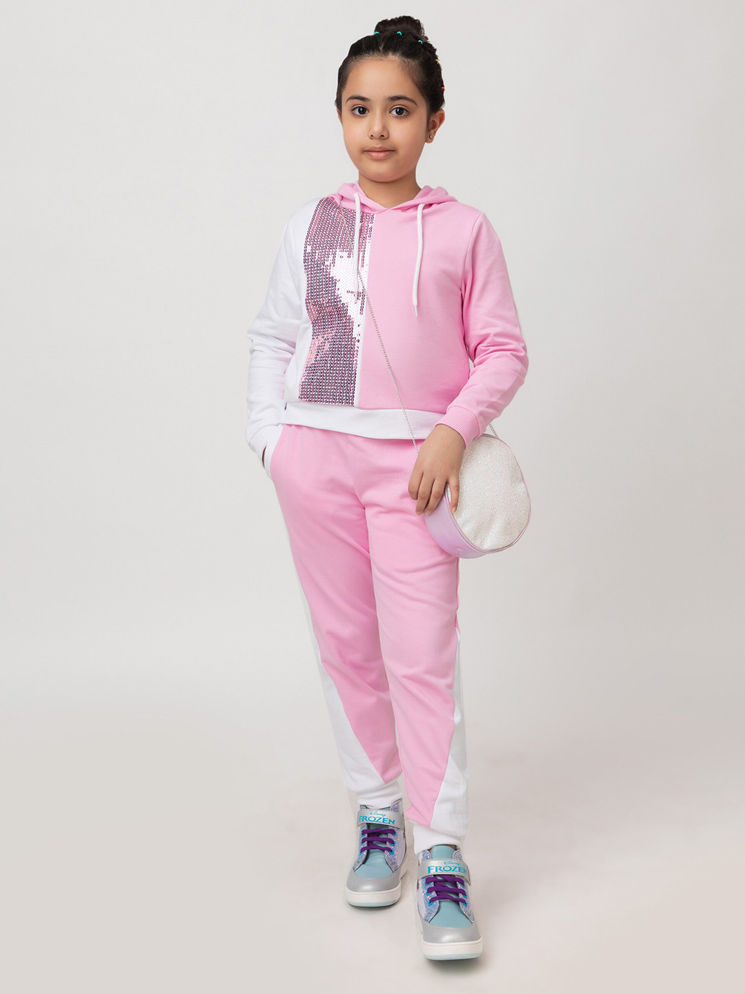 

Purple United Kids Girls Embellished Hooded Fleece Sweatshirt, Pink