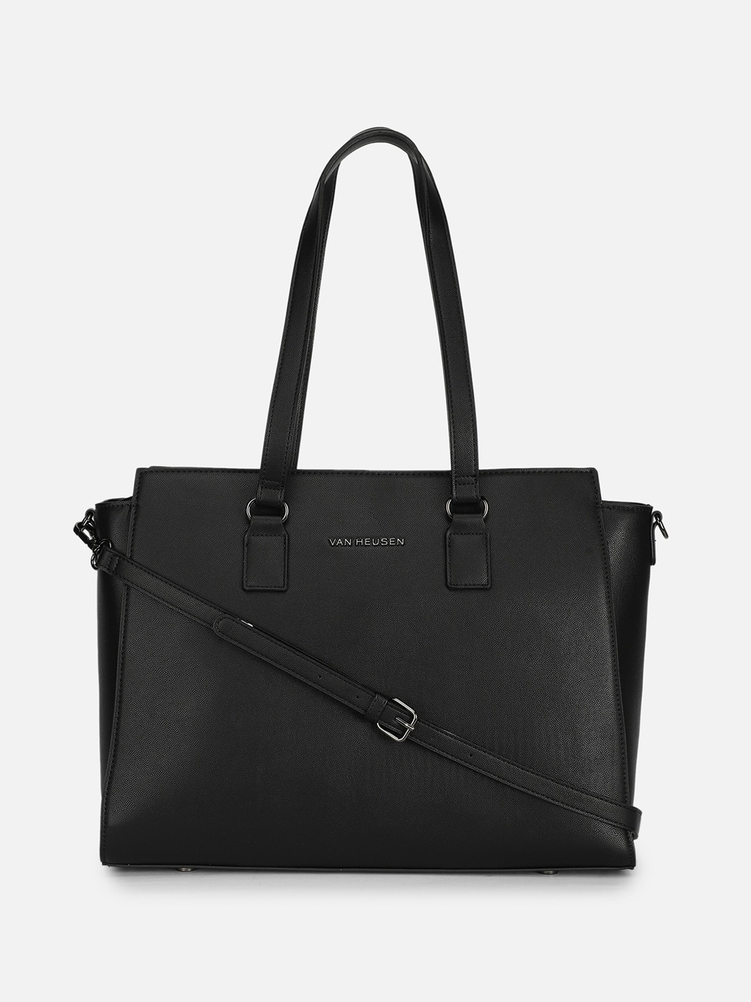 

Van Heusen Woman Textured Structured Shoulder Bag, Black