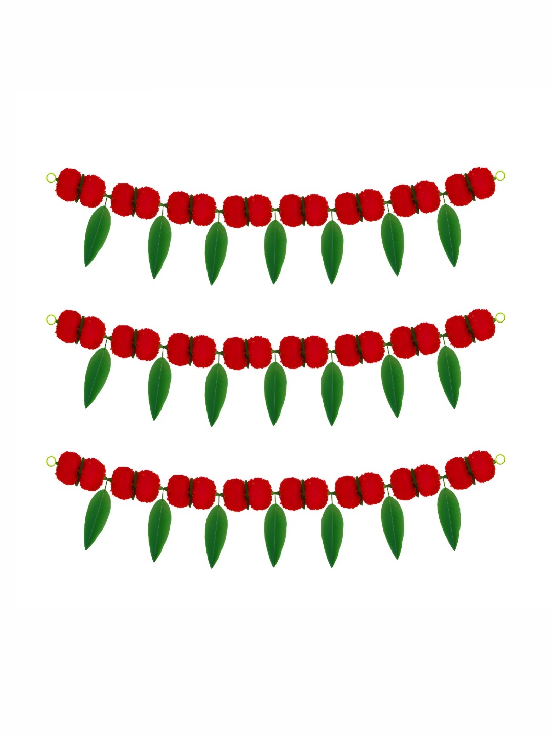 

iHandikart Red & Green 3 Pieces Hanging Marigold Artificial Flower