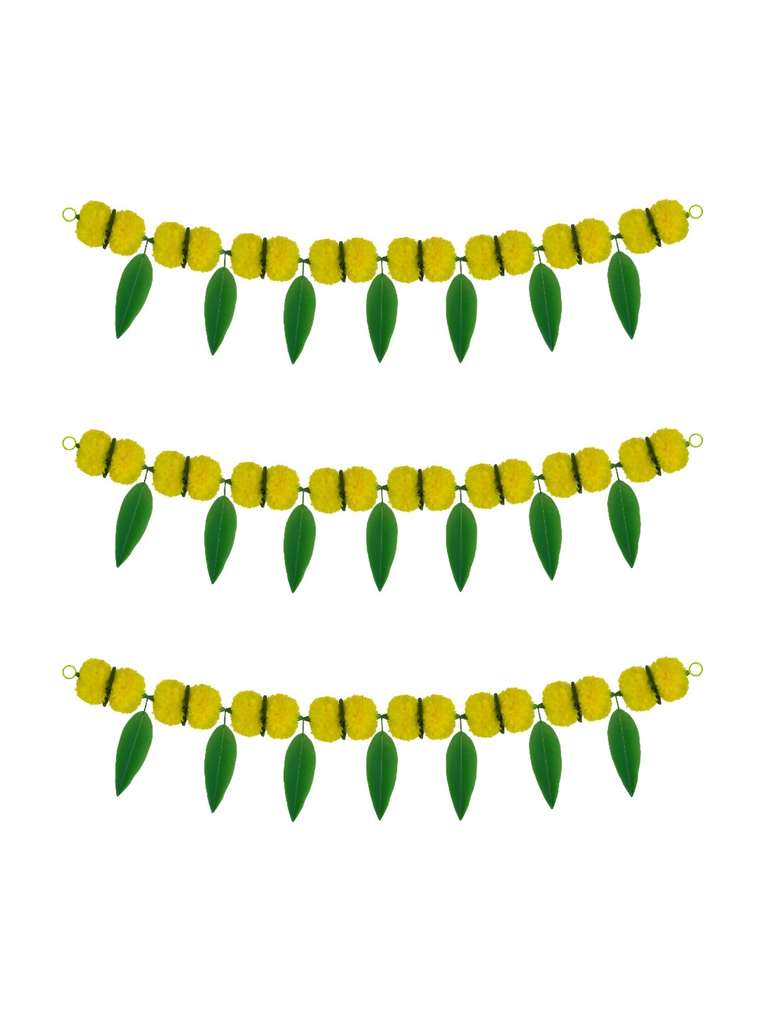 

iHandikart Yellow & Green 3 Pieces Hanging Marigold Artificial Flower