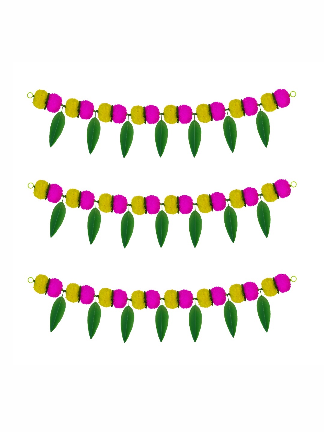 

iHandikart Pink & Yellow 3 Pieces Hanging Marigold Artificial Flower