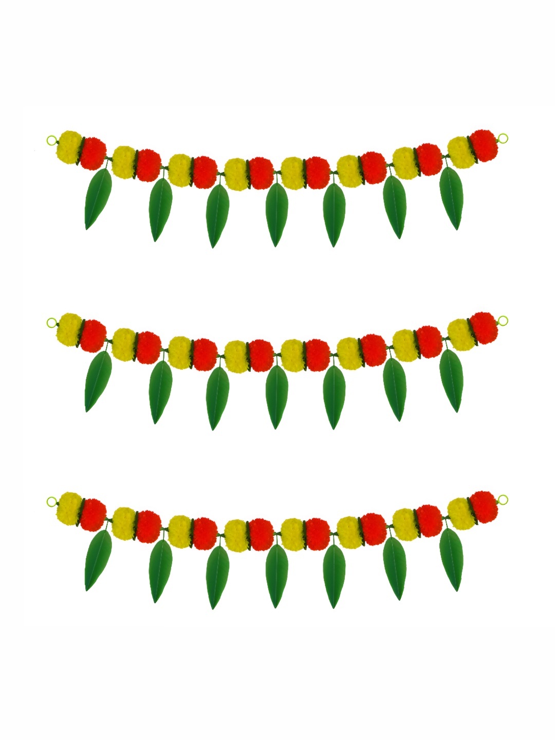 

iHandikart Yellow & Orange 3 Pieces Hanging Marigold Artificial Flower