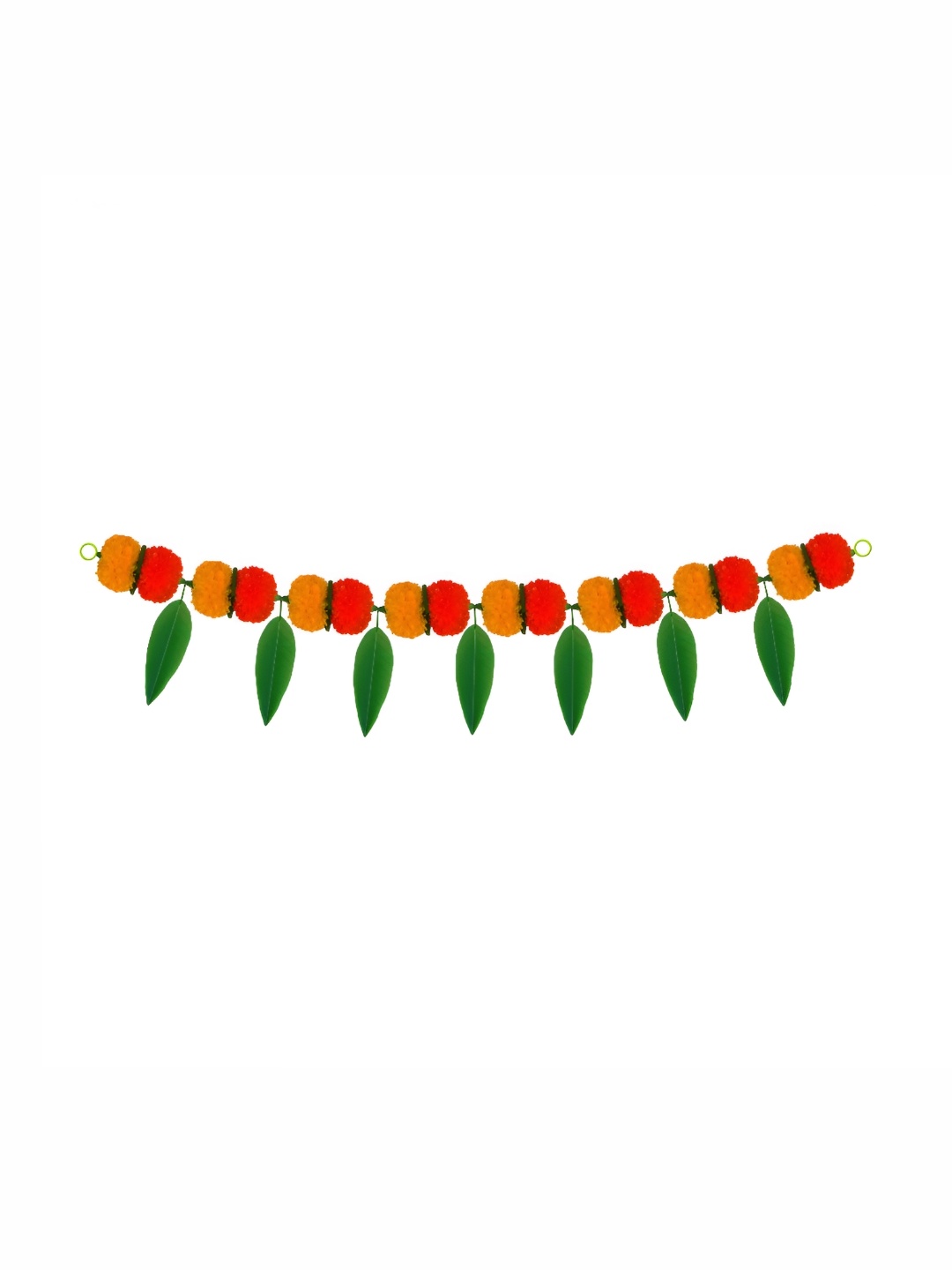

iHandikart Orange Marigold With Mango Leaf Hanging Toran Artificial Flower