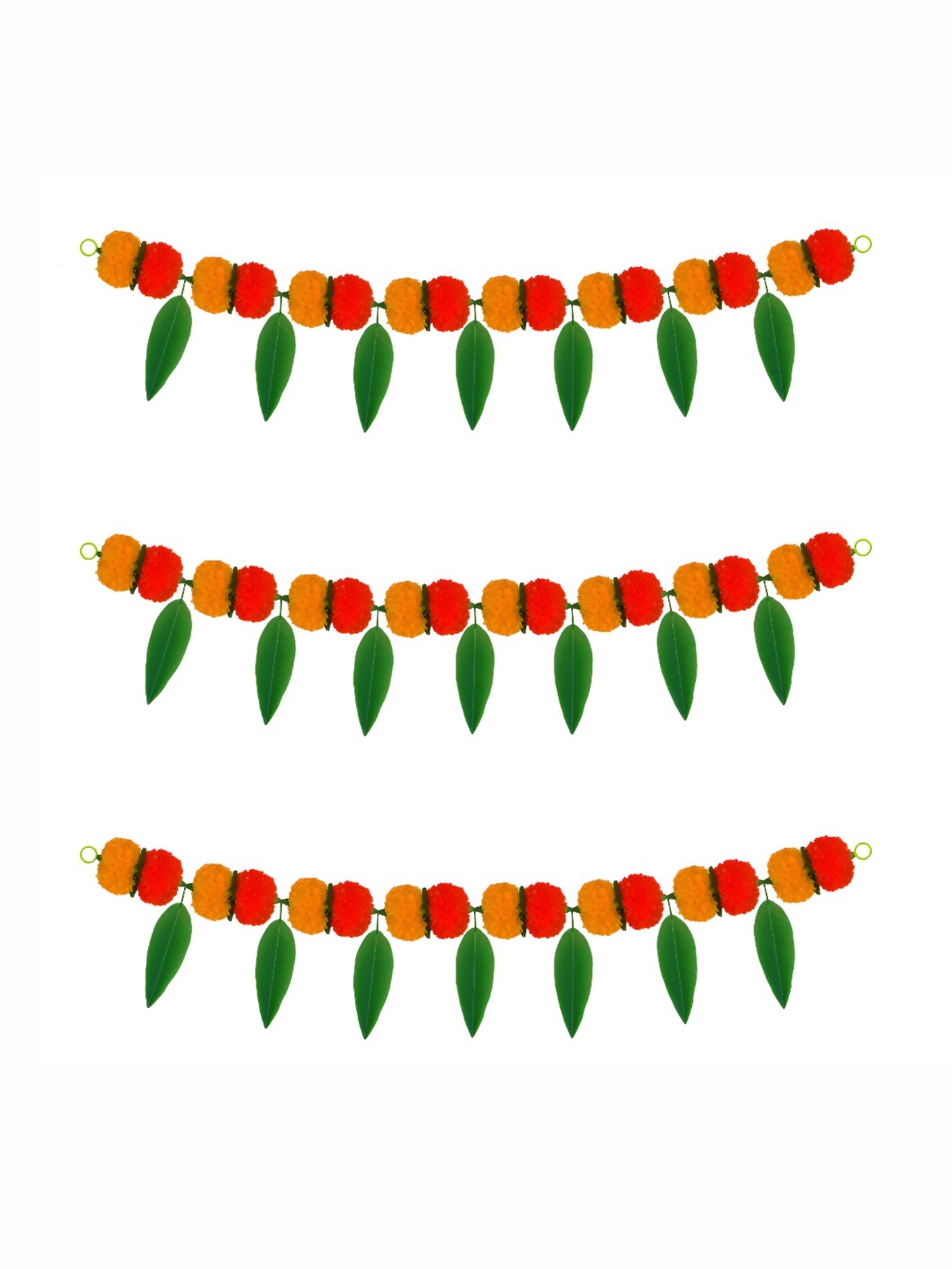 

iHandikart Orange Coloured 3 Pieces Hanging Marigold Artificial Flower