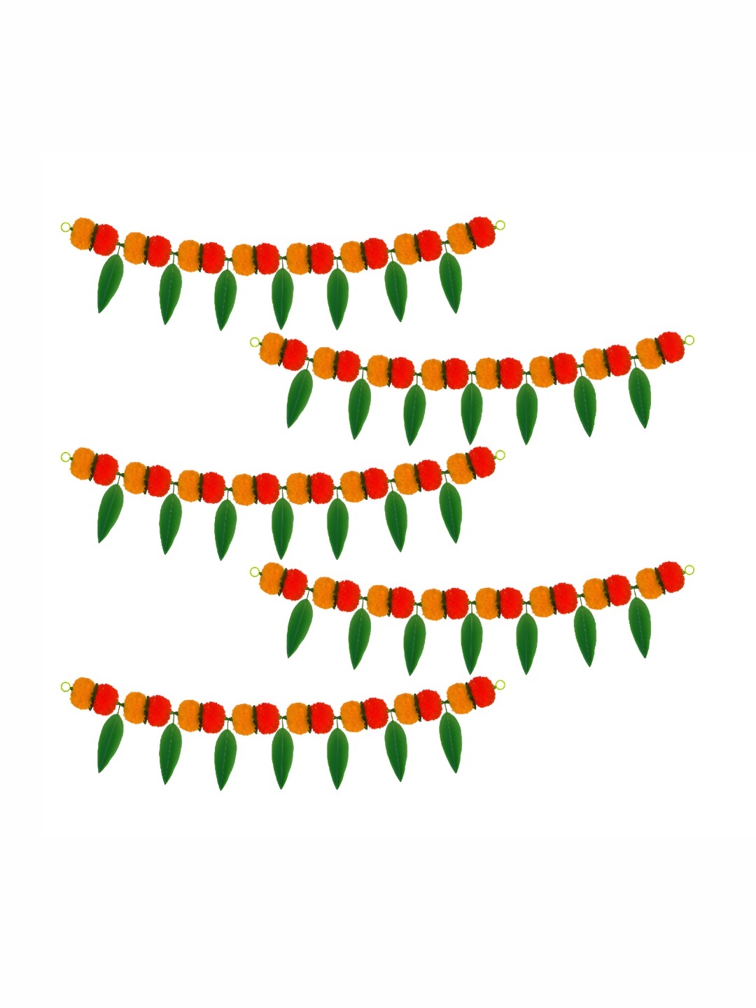 

iHandikart Orange Coloured 5 Pieces Hanging Marigold Artificial Flower