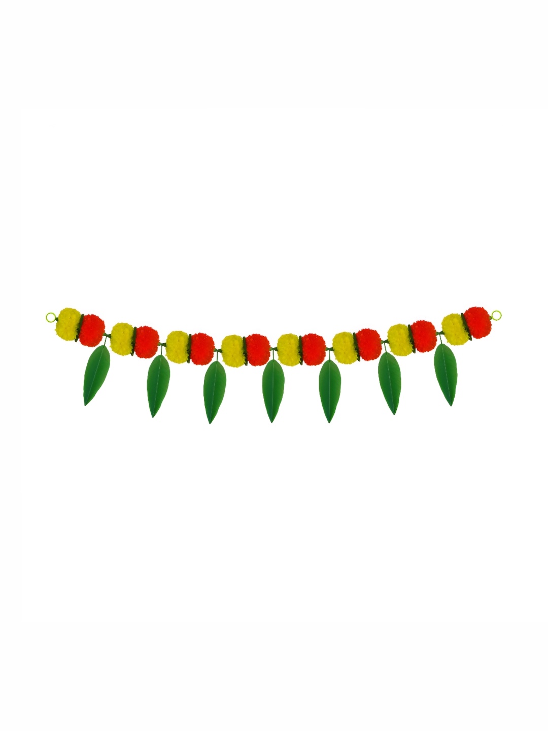 

iHandikart Yellow Marigold With Mango Leaf Hanging Toran Artificial Flower