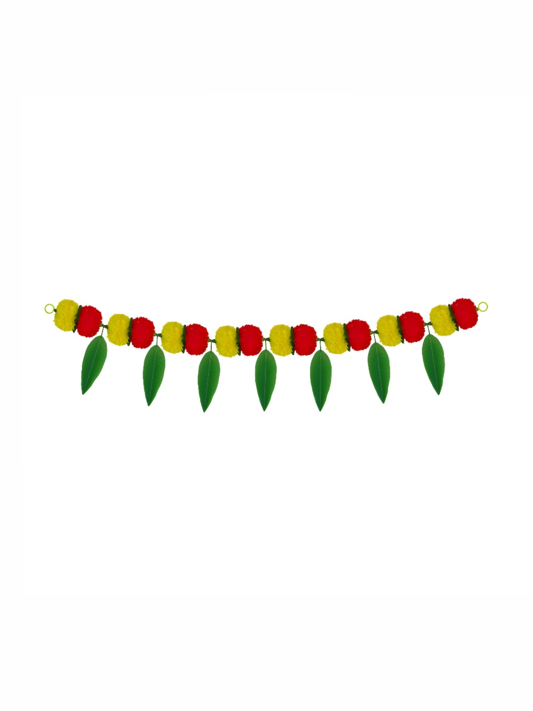 

iHandikart Yellow Marigold With Mango Leaf Hanging Toran Artificial Flower