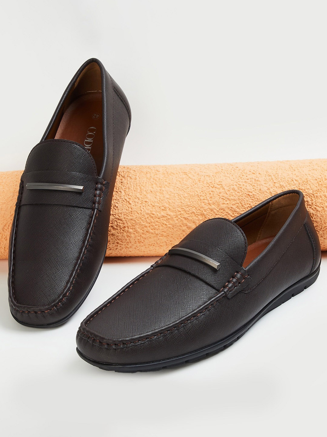 

CODE by Lifestyle Men Textured Horsebit Loafers, Brown