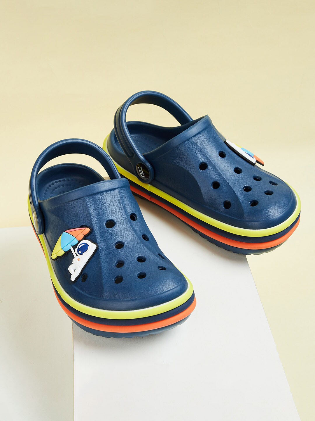 

Fame Forever by Lifestyle Boys Space Detail Rubber Clogs, Navy blue