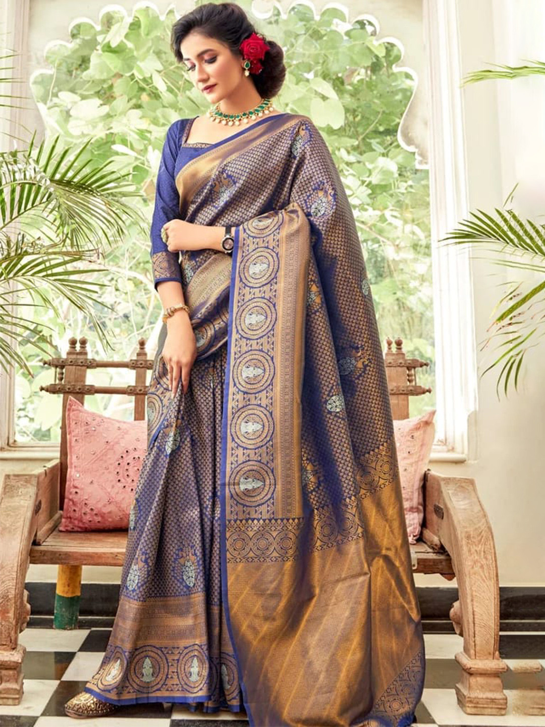 

Visit Wear Art Silk Banarasi Saree, Blue