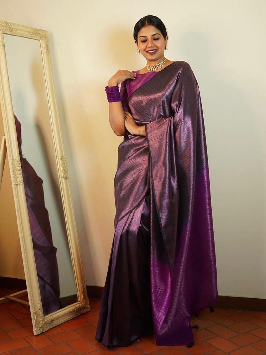 

Visit Wear Art Silk Banarasi Saree, Purple