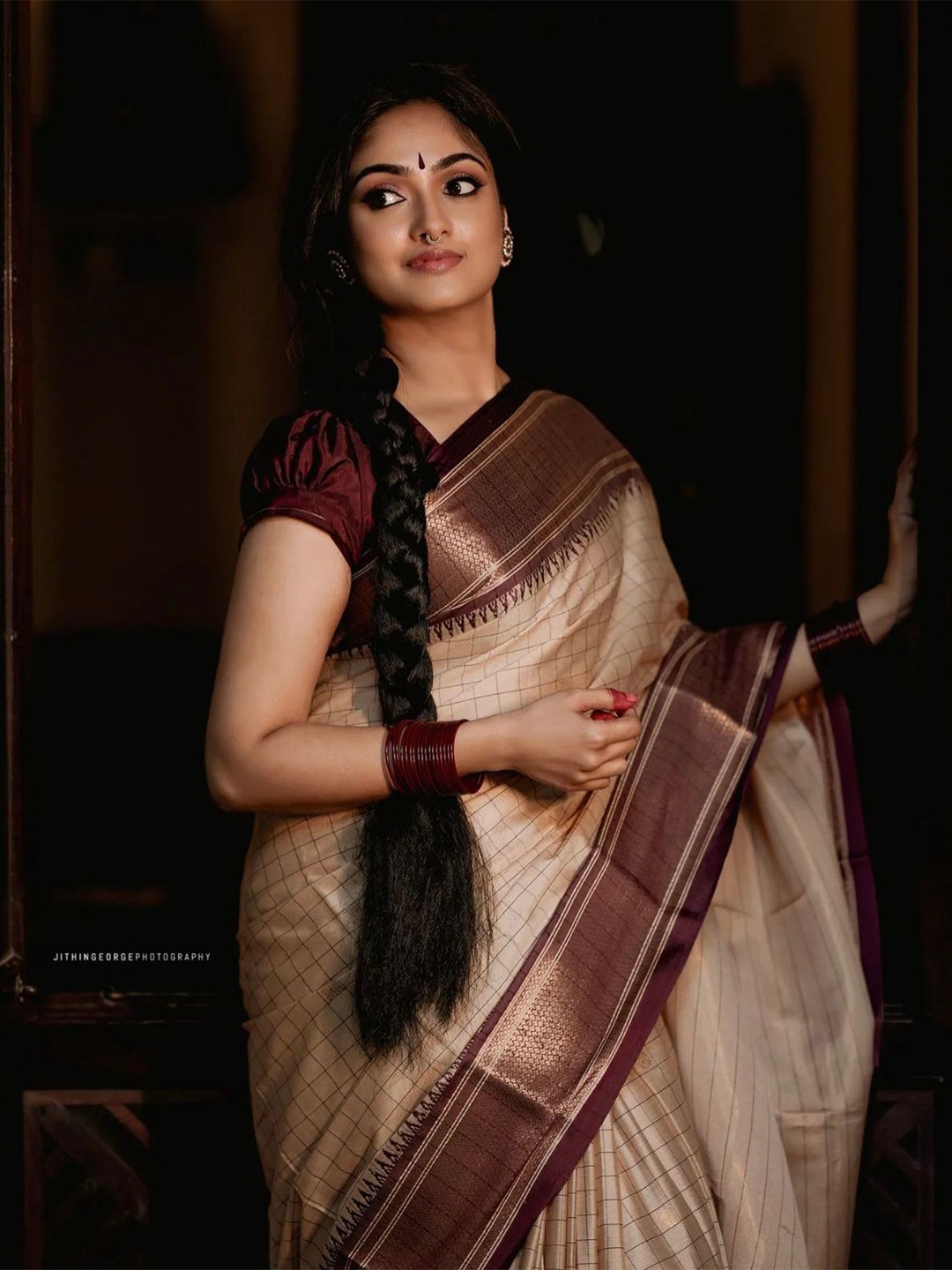 

Visit Wear Art Silk Kanjeevaram Saree, Cream