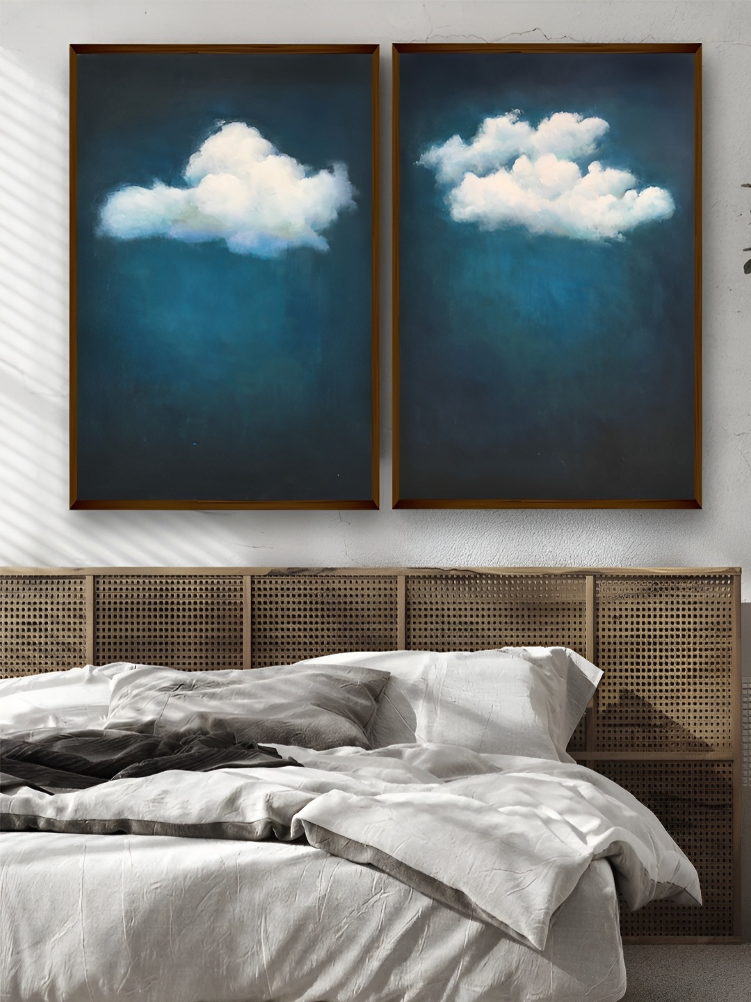 

Artsense Blue & White Canvas Abstract Painting Wall Art