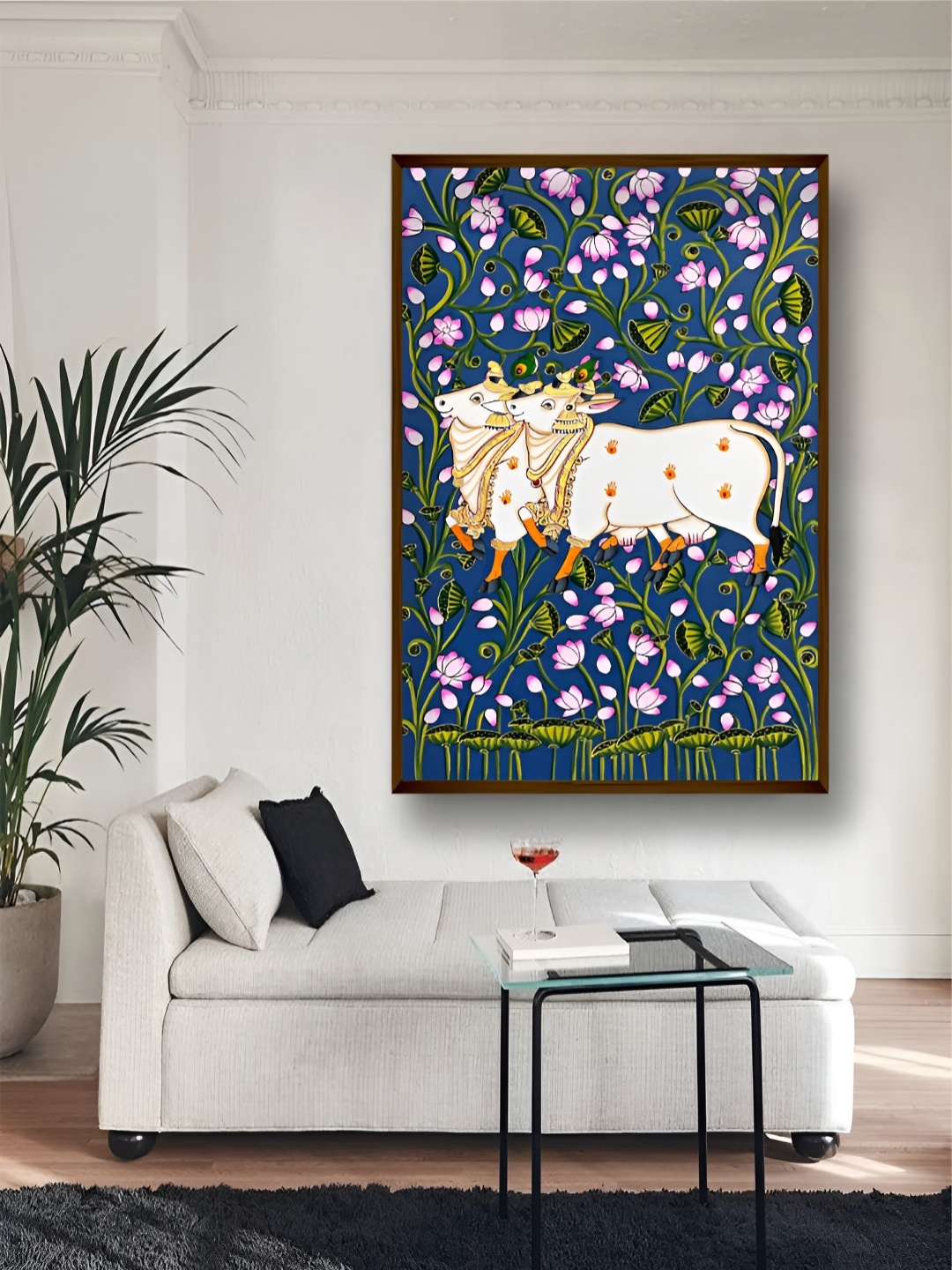 

Artsense Blue & White Canvas Abstract Painting Wall Art