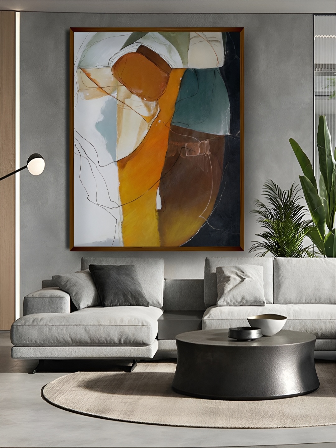

Artsense White & Blue Canvas Abstract Painting Wall Art