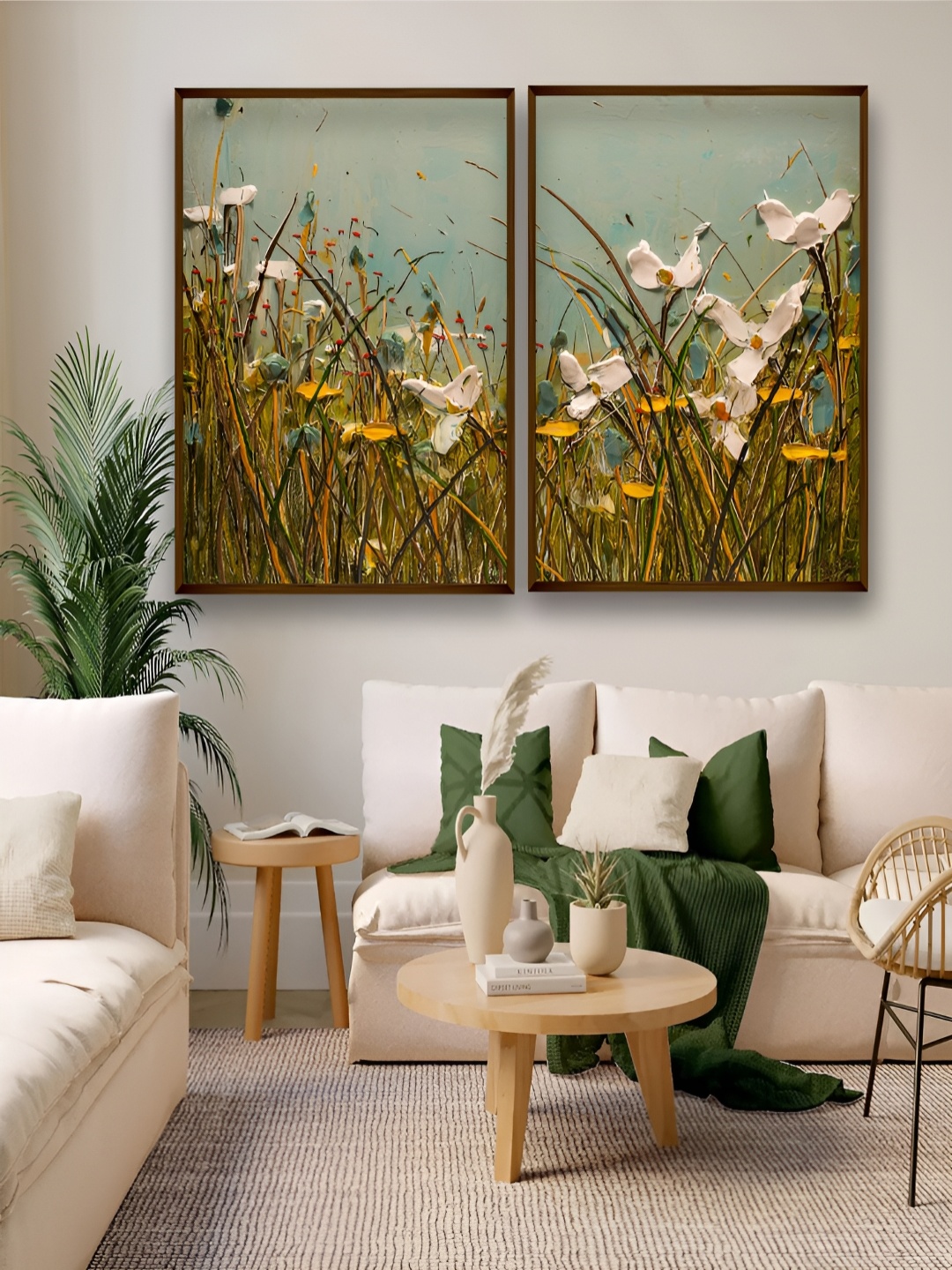 

Artsense Brown & Blue 2 Pieces Canvas Abstract Painting Wall Art