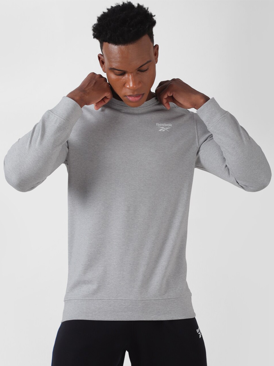 

Reebok Long Sleeves Anywhere Stretch Sports Pullover Sweatshirt, Grey