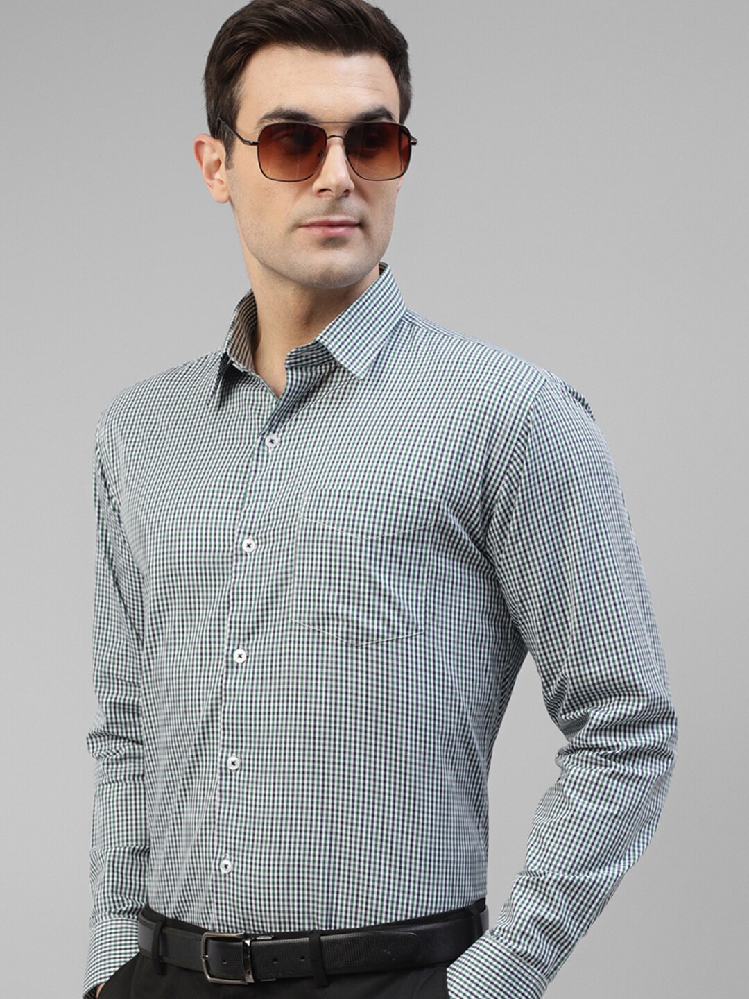 

Hancock Original Slim Fit Micro Checked Pure Cotton Formal Shirt, White