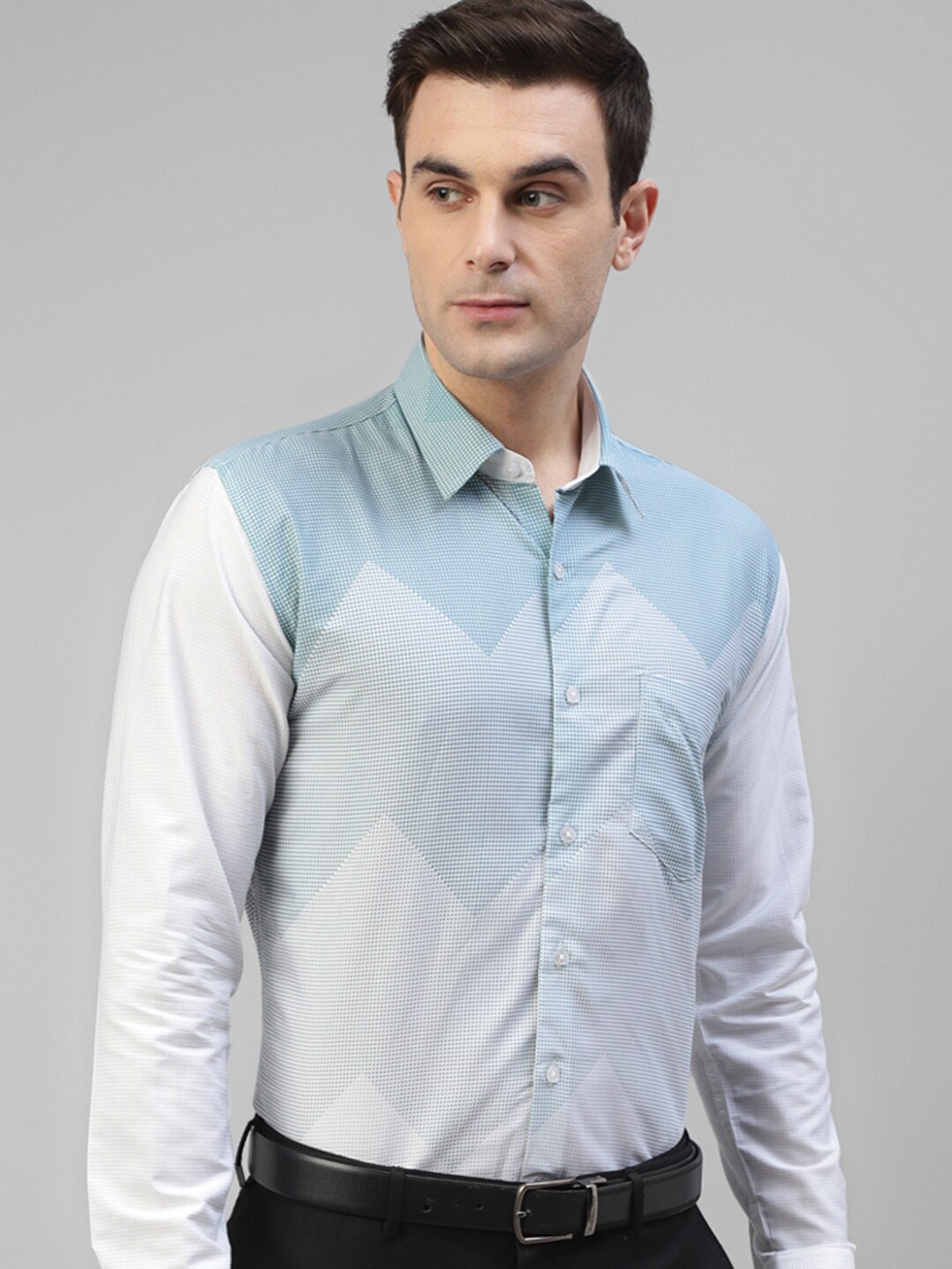 

Hancock Original Slim Fit Micro ditsy Printed Party Shirt, White