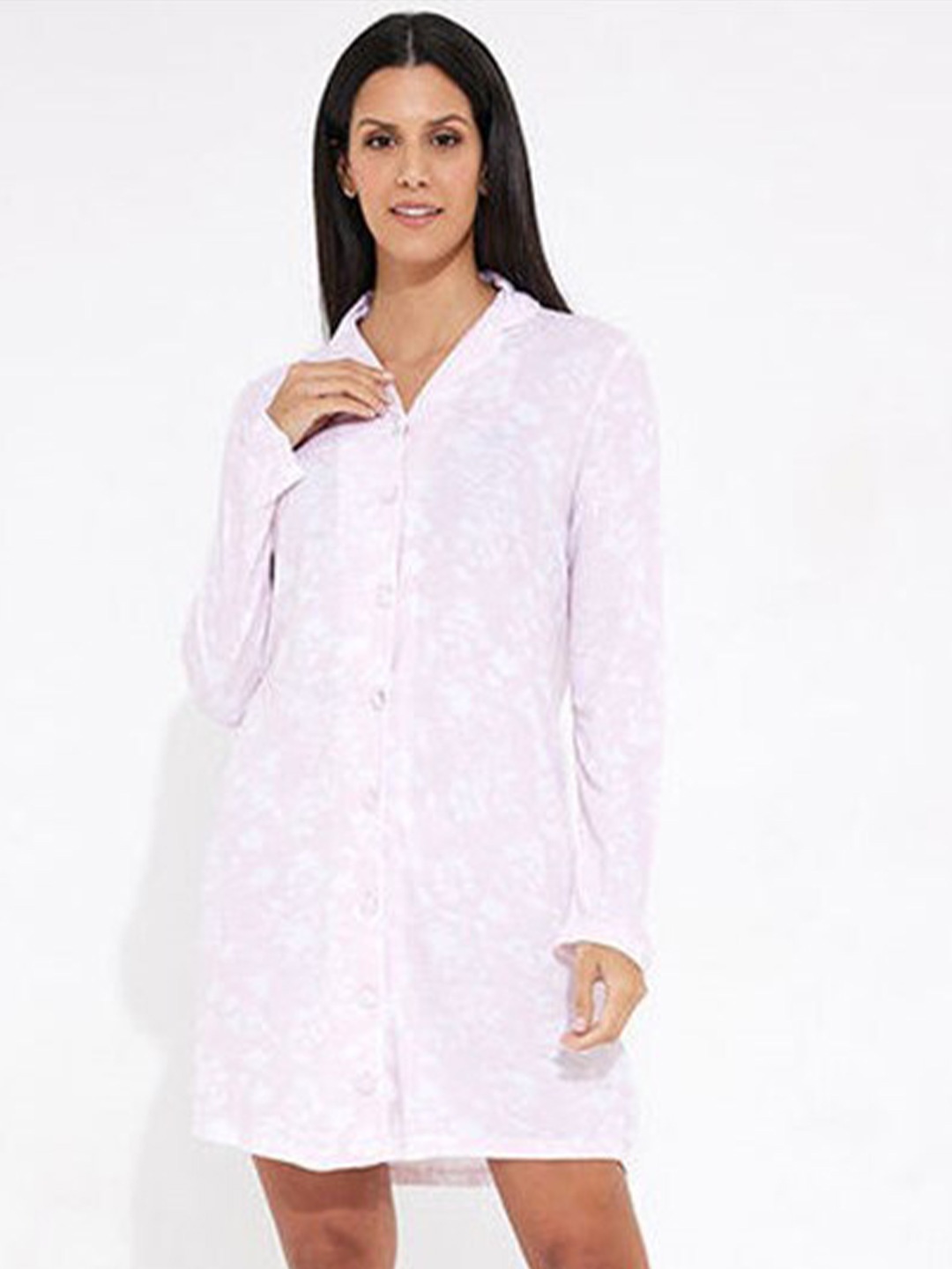 

Aila Floral Printed Nightdress, Pink
