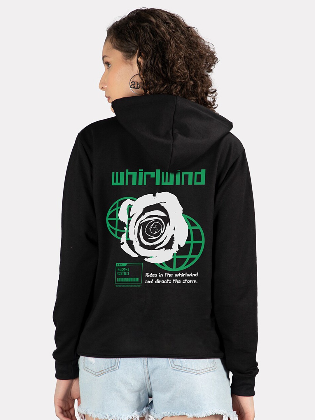 

Mad Over Print Graphic Printed Hooded Pullover Sweatshirt, Black