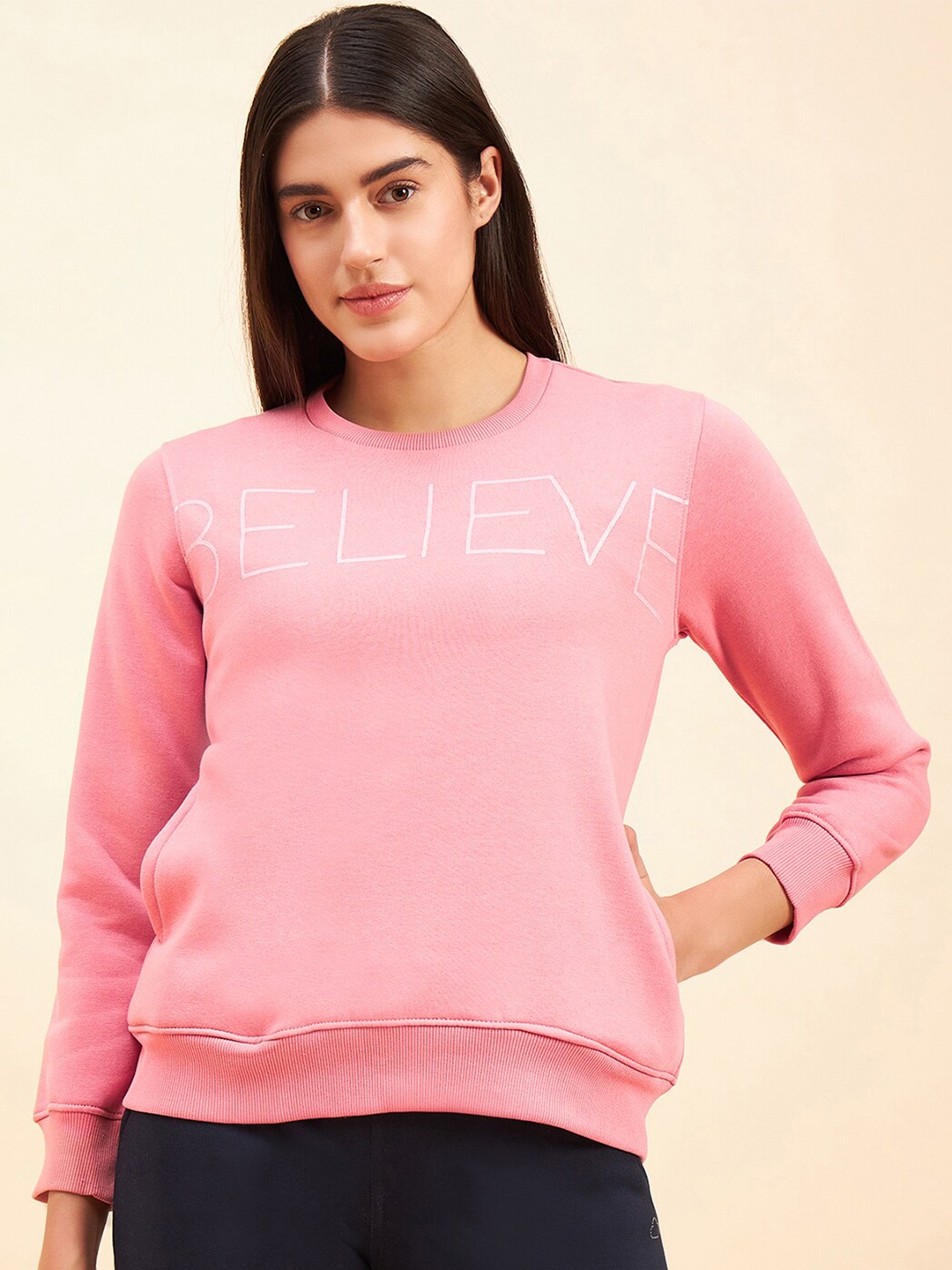 

Sweet Dreams Typography Printed Fleece Sweatshirt, Pink