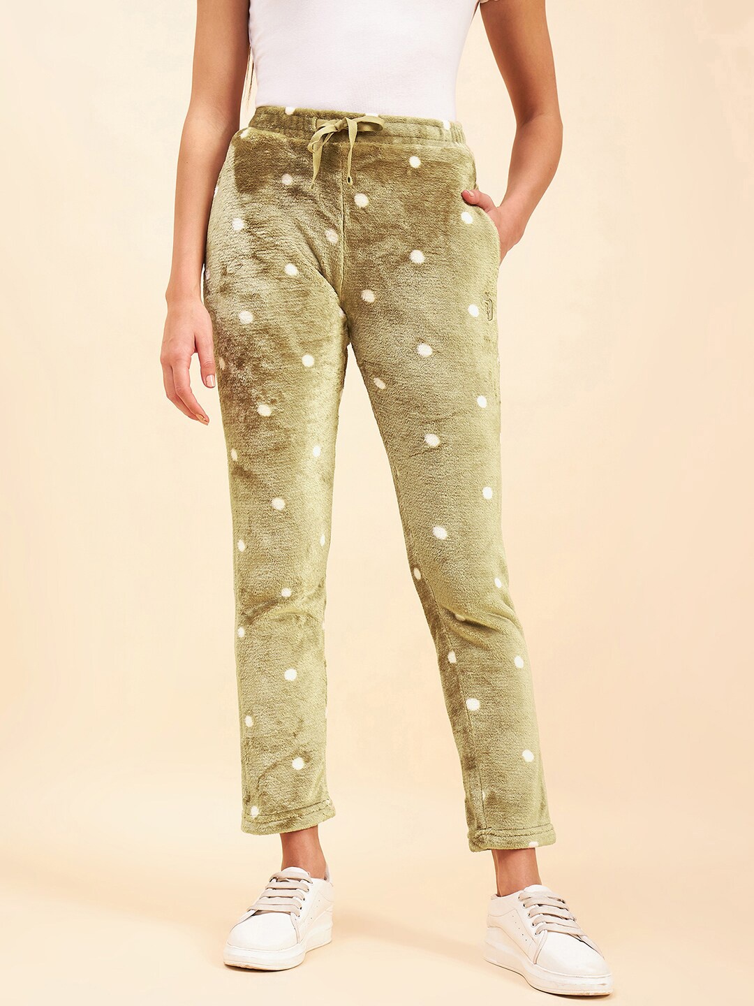 

Sweet Dreams Women Printed High-Rise Track Pant, Green