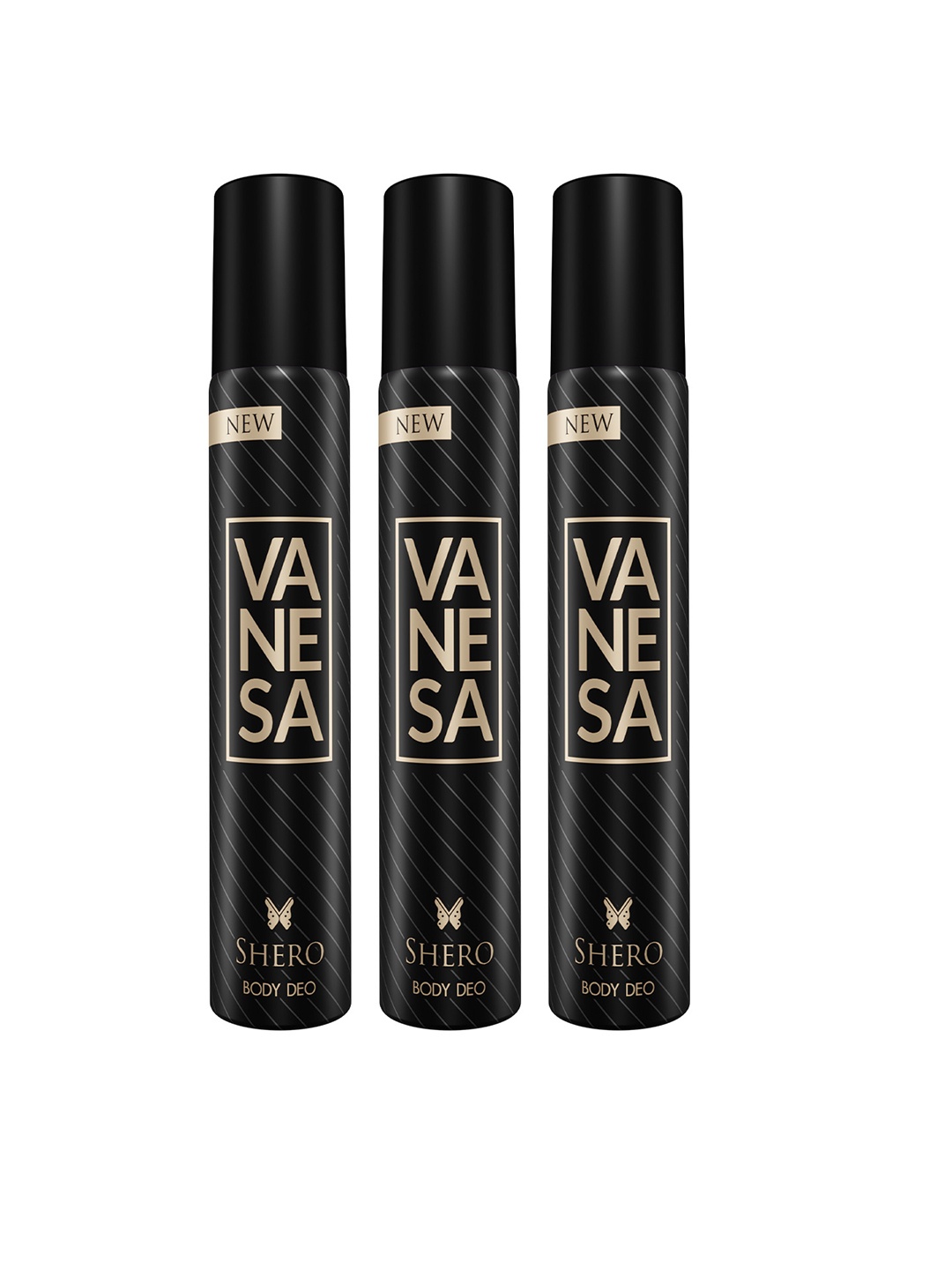 

Vanesa Women Set of 3 Shero Nano Body Deodorant Spray - 20 g Each, Black