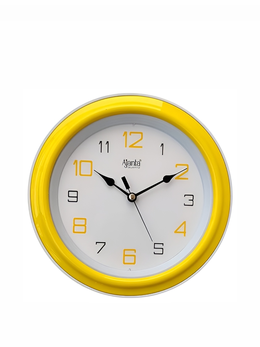 

Ajanta Yellow & White Contemporary Glass Round Wall Clock