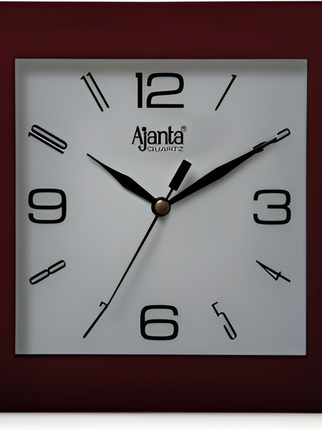

Ajanta Black & White Contemporary Glass Square Wall Clock, Brown