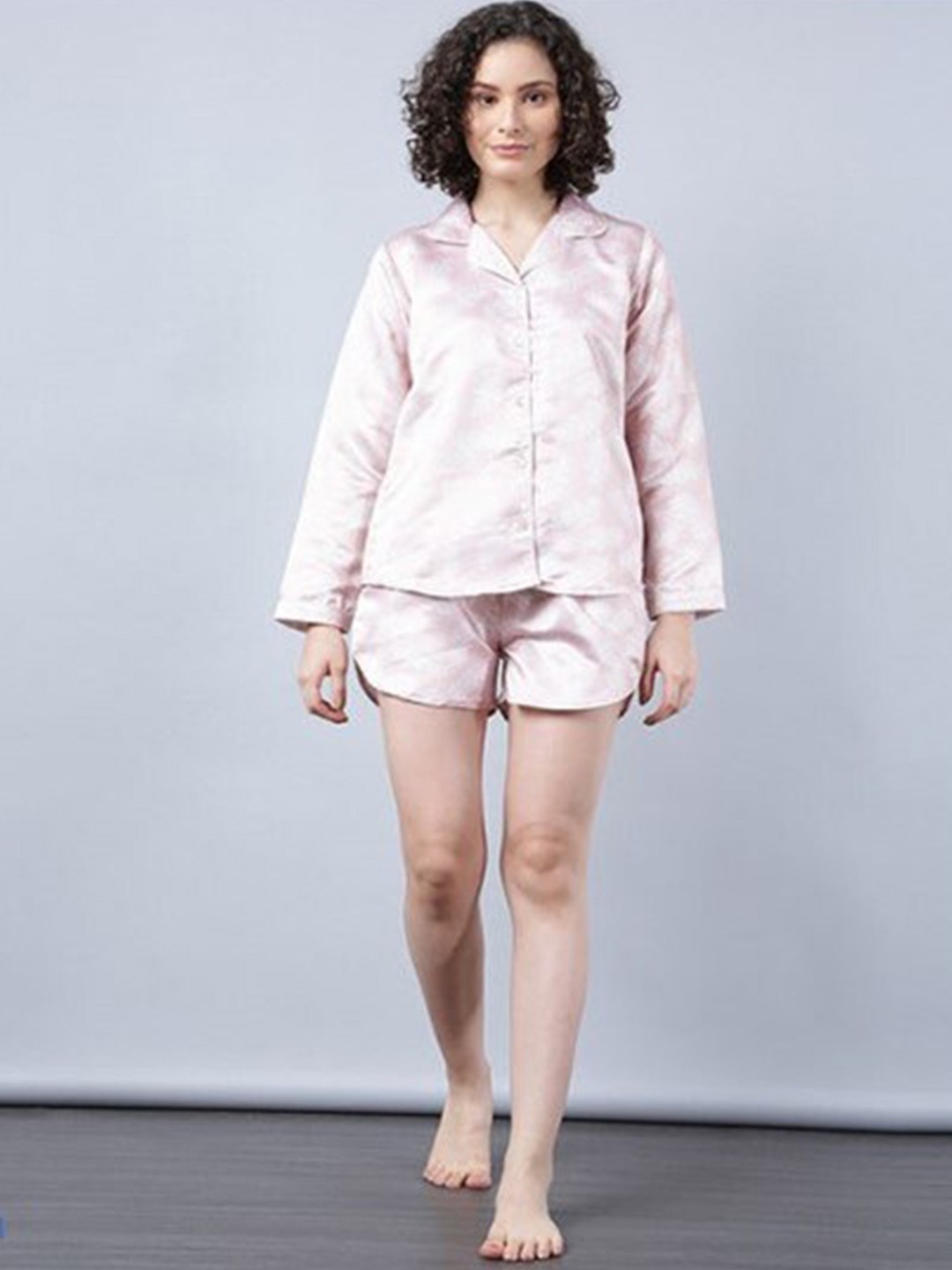 

Aila Floral Printed Pure Cotton Night Suit, Pink