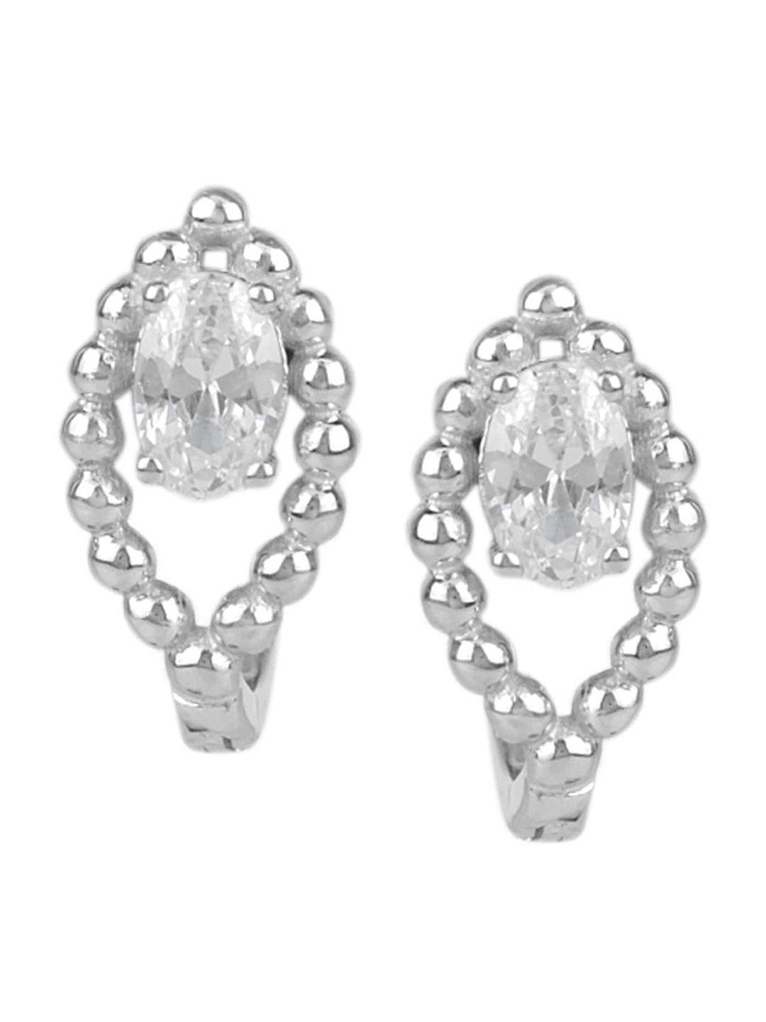 

Silverwala CZ Studded Silver Hoop Earrings